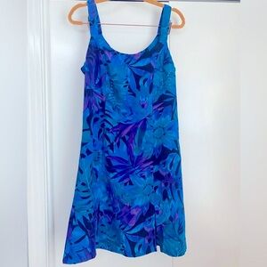 Dressbarn Blue Sleeveless Scoop Neck Romper